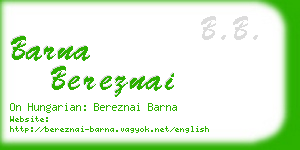 barna bereznai business card